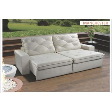 Imagem de Sofá retrátil e reclinável Manchester 1,80m suede aveludado  - Estofad