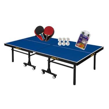 Imagem de MESA PING PONG MDF 25mm 1008 KLOPF + 2 Kits 5093 + Rede 5034