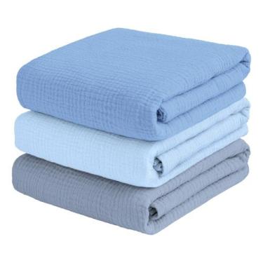 Imagem de Cobertores Breebleep Muslin Swaddle, pacote com 3 cobertores, 120x120 