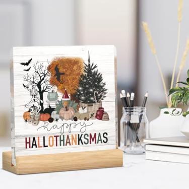 Imagem de Decoração de Natal de Dia de Ação de Graças Presentes para Mulheres Homens Feliz Olá, Thanksmas Placa de Decoração de Mesa de Acrílico para Casa de Fazenda Banheiro Cozinha Quarto Escritório