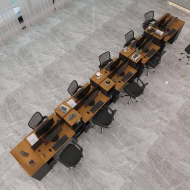 Imagem de Estação De Trabalho 10 Lugares Tech Office 10 Mesas 8 Armári - Preto E Cedro Preto E Cedro