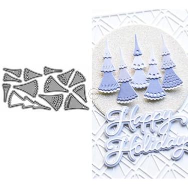 Imagem de DzIxY Matrizes de corte de metal para várias árvores de Natal para fazer cartões, conjunto de recortes de papel, estêncil, suprimentos, modelos de máquina