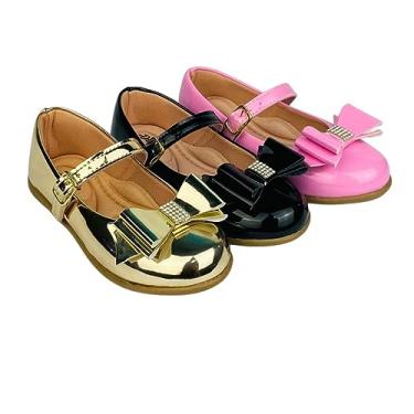 Imagem de Kit Com 3 Pares Sapatilha Infantil Menina feminina do 20 ao 34 Direto Da Fabrica Super Confortavél SPT510 (Dourado, Preto e Rosa Bale, br_footwear_size_system, little_kid, numeric, numeric_29)