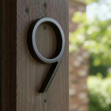 Imagem de Números de casa em liga metálica de 12 cm para fora, número de endereço preto para caixa de correio de porta da frente para apartamentos, escritório, hotel