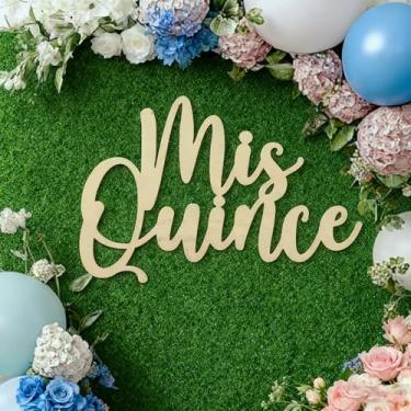 Imagem de Placa de marmelo Mis para pano de fundo, placa de quinze anos, faixa de feliz aniversário, decoração de festa de aniversário de 15 anos, pano de fundo para meninas e meninos, 45 x 35 cm,