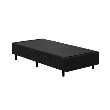 Imagem de Cama Box Solteiro Extremo Reforçado Suede King Design Preto 88x188x40