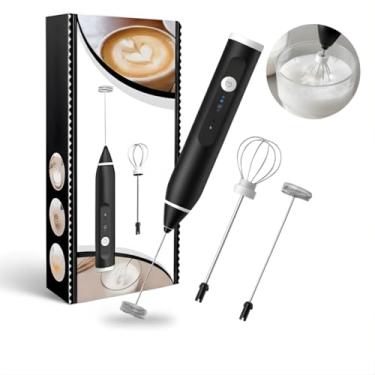 Imagem de Mini Mixer Portátil USB Recarregável Espumador de Leite Batedor de Ovos Inox Multiuso