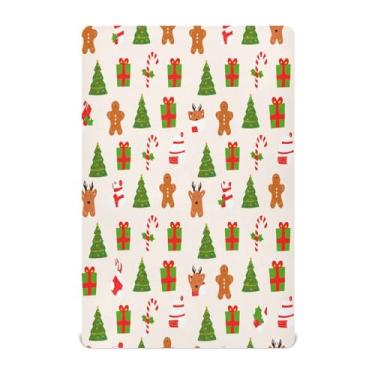 Imagem de Qilmy Lençóis masculinos de Natal para berço de gengibre, macio, respirável, de microfibra, elástico, para meninos e meninas, miniberço, 99 cm x 68,5 cm, capa de colchão infantil portátil