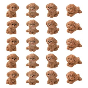 Imagem de Stiesy 20 peças de enfeites de geleca de resina para cachorro de pelúcia, 4 estilos, mini estatuetas de animais de estimação (24-31 mm) para miniaturas de casa de bonecas, decoração de carro