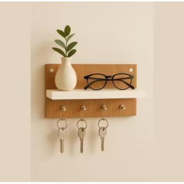 Imagem de Porta Chave Com Prateleira Decorativo Porta Celular Porta Carteira