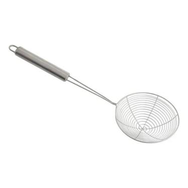 Imagem de 2X Escumadeira Fritura Aço Inox 34Cm Batata Pastel Resistent