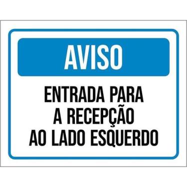 Imagem de Kit 10 Placa Acm Atenção Entrada Recepção Lado Esquerdo18X23 - Sinaliz