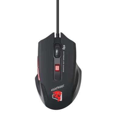 Imagem de Mouse Gamer ELG Nightmare, Com Fio, LED em 7 cores, 4000 DPI, 6 Botões, Preto
