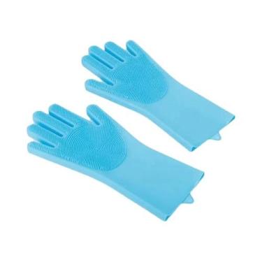 Imagem de Luvas De Silicone Para Banho De Animais De Estimação, Escova Mágica Pa