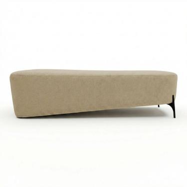 Imagem de Puff Recamier Decorativo Orgânico Lavie 140cm Premium Chenille Bouclê Pérola - Abmaza