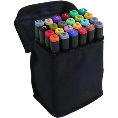 Imagem de Marcador Permanente Ponta Dupla Touch Premium 24 Cores  Kit com Estojo