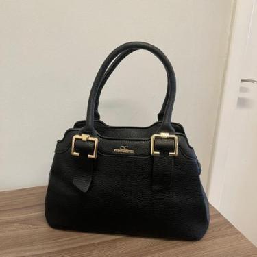 Imagem de Bolsa Feminina de Ombro em Couro Preto H-004 - Sem Marca