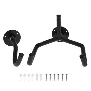 Imagem de Suporte de parede horizontal de metal durável com gancho de parede e esponja para guitarra Bass Banjo Accessory