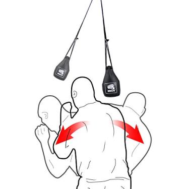 Imagem de INNOLIFE Bolsa deslizante de boxe, bolsa de boxe Dodge Hide Speed, bola de couro para treinamento de reflexo, kickboxing, treinamento de pêndulo de MMA (enchimento já incluído)