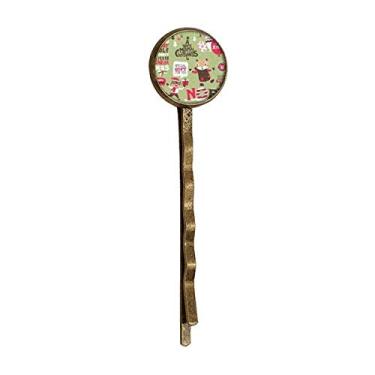 Imagem de Chapéu de cabelo estilo bobby pin de metal retrô festival de Natal