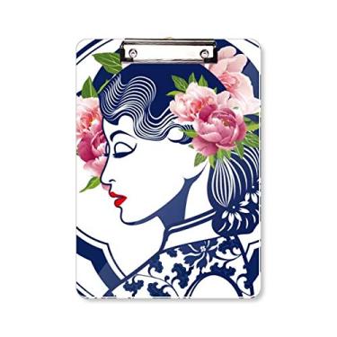 Imagem de Chinesa Cultura Rosa Beleza Prancheta Pasta Bloco de Escrita Placa de Apoio A4