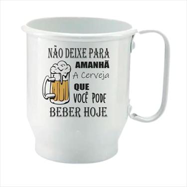 Imagem de Caneca de Chopp Cerveja Alumínio 500 ml Personalizada com Frase para Presente Churrasco Cromada 0063