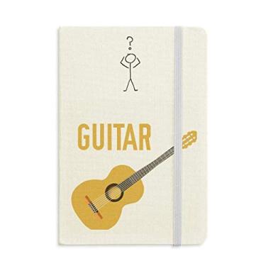 Imagem de Caderno de interrogação com estampa azul de guitarra musical A5