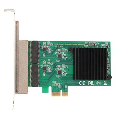 Imagem de Placa Gigabit Ethernet de 4 Portas, 10 Mbps 100 Mbps 1000 Mbps, 4 Portas RJ45, Ativação Remota, Adaptador de Rede 1000BASE T Gigabit PCI Express, NIC de 4 Portas, para PC