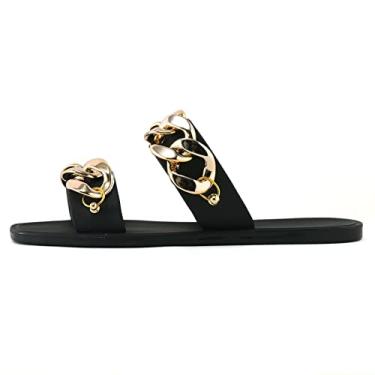 Imagem de Chinelos femininos de dedo aberto com acessórios extravagantes e sandálias de noiva com palmilha confortável para mulheres, Dourado, 7