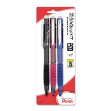 Imagem de Pentel Lapiseira Twist-Erase GT (0,5 mm), cores sortidas do cilindro, cor pode variar, pacote com 3 (QE205BP3M)