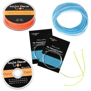 Imagem de (WF 3F Fly line combo, Blue) - ANGLER DREAM AnglerDream WF Fly Fishing Line Kit 1 2 3 4 5 6 7 8 9WT Fly Fishing Line Leader Braided Backing Fish Line