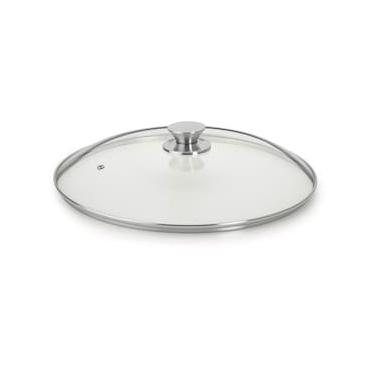 Imagem de Tampa de Vidro Multiflon com Pomel Inox - 34cm de Diâmetro