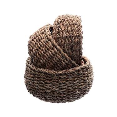 Imagem de Conjunto de Cestas em Fibra Natural L`Hermitage 23864 Redondas – 3 Peças