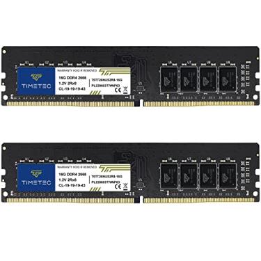 Imagem de Timetec Kit de 32 GB (2 x 16 GB) DDR4 2666MHz PC4-21300 Non-ECC Unbuffered 1.2V CL19 2Rx8 Dual Rank 288 Pin UDIMM Desktop Memory RAM Upgrade (32 GB KIT(2 x 16 GB))