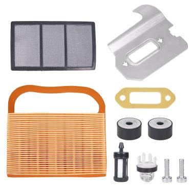 Imagem de Mikatesi 4238 140 4401 filtro de ar pré-limpador e 4238 149 0600 junta do silenciador kit de ajuste de pé de amortecedor de borracha para STIHL TS410 TS410Z TS420 TS420Z peças de substituição de serra