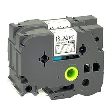 Imagem de Compatível P Touch Label Tape 2 pacotes TZ145 TZ2-145 TZE cartucho Label Orison refis autoadesivo cassete branco em transparente, 18 mm x 8 m