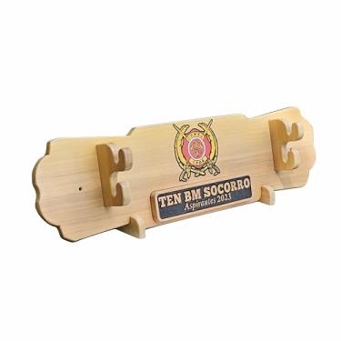 Imagem de Suporte Expositor de Espada Personalizado Parede E Mesa Oficial Militar Exército Marinha Aeronáltica