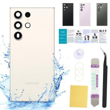 Imagem de UooFide Compatível com Samsung Galaxy S23 Ultra Back Glass Cover Replacement 6,8 polegadas SM-G918 Todas as operadoras com manual de instalação + kit de ferramentas de reparo (creme)
