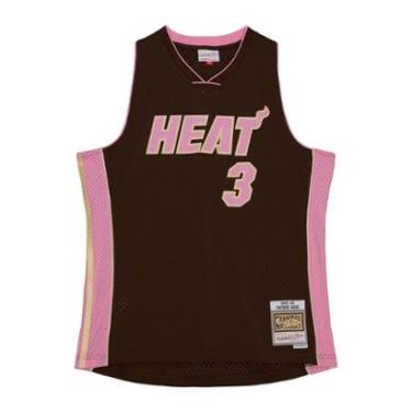 Imagem de Regata Mitchell & Ness Brown Sugar Bacon Swingman Jersey Miami Heat 2005-06 Dwyane Wade Masculino-Masculino
