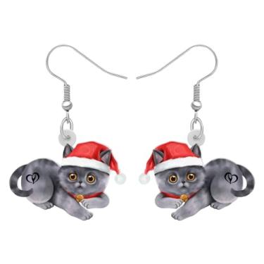 Imagem de DALANE Brincos de chapéu de Natal de acrílico, pingentes, pingentes, fofos, animais de estimação, joias, presentes engraçados para mulheres, meninas, crianças, lembrancinhas de festa, Medium,