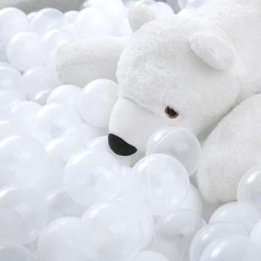 Imagem de beplace kids - 50 Bolinhas para Piscina - Escolha a Cor | Não Amassa | BPA Free (Snow - Branco e Transparente)