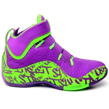 Imagem de Tênis Basquete Masculino Impact Six Street Roxo com Verde, 43, Masculi
