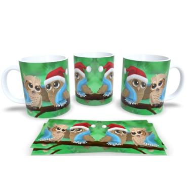 Imagem de Canecas de Porcelana Branca Personalizadas Natal Animal (Mod.3)