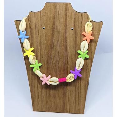 Imagem de Colar Choker Feminino Masculino Conchas Búzios estrela do Mar Fio Ence