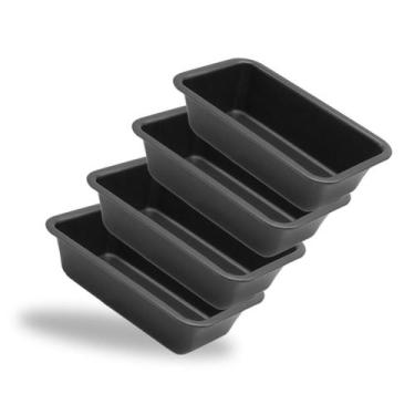 Imagem de Kit 4 Forma Assadeira de Pão Retangular Antiaderente Não Gruda Bolo In