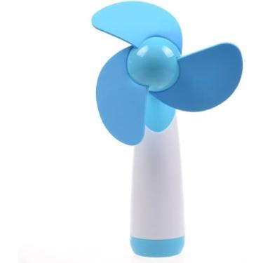 Imagem de JDYYICZ Mini ventilador portátil bateria de ventilador pessoal lâminas de espuma macia alimentadas para casa e viagens (azul 1 peça)