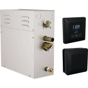 Imagem de Delta Kit de sistema de vapor Faucet SimpleSteam 7,5 kW preto fosco, inclui gerador de sistema de vapor de 7,5 kW, controle de sistema digital quadrado, cabeça de vapor quadrada, preto fosco