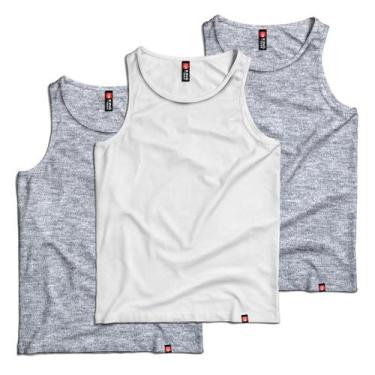 Imagem de Kit 3 Regata Masculina Básica Camiseta 100% Algodão Premium - King of 