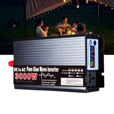 Imagem de 3000Watt DC 12V 24V 48V 60V 72V para AC 110/230V Inversor de carro Inversor de energia inteligente Inversor de energia digital para RV, caminhão, sistema solar off-grid,72V to 230V