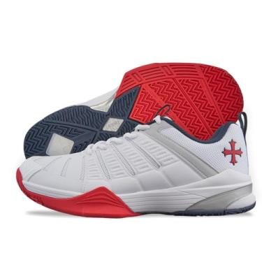 Imagem de Teuton AC1 - All Court - Tênis esportivo versátil para squash, tênis, padel, pickleball, handebol - ideal para superfícies duras, quadras sintéticas e brincadeiras de areia., Branco, 9.5 Women/8 Men